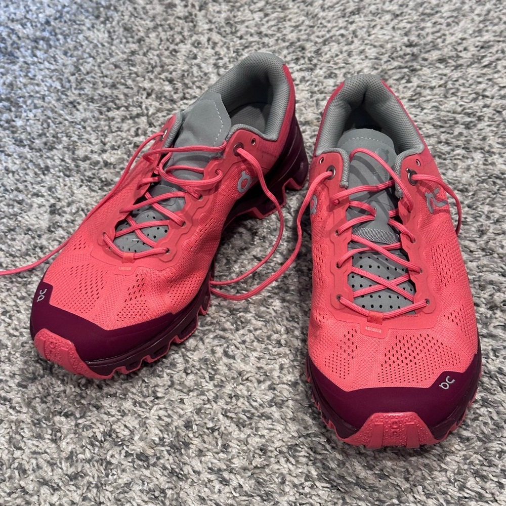 On Running Women's Cloudventure coral and mulberry  Running Shoes